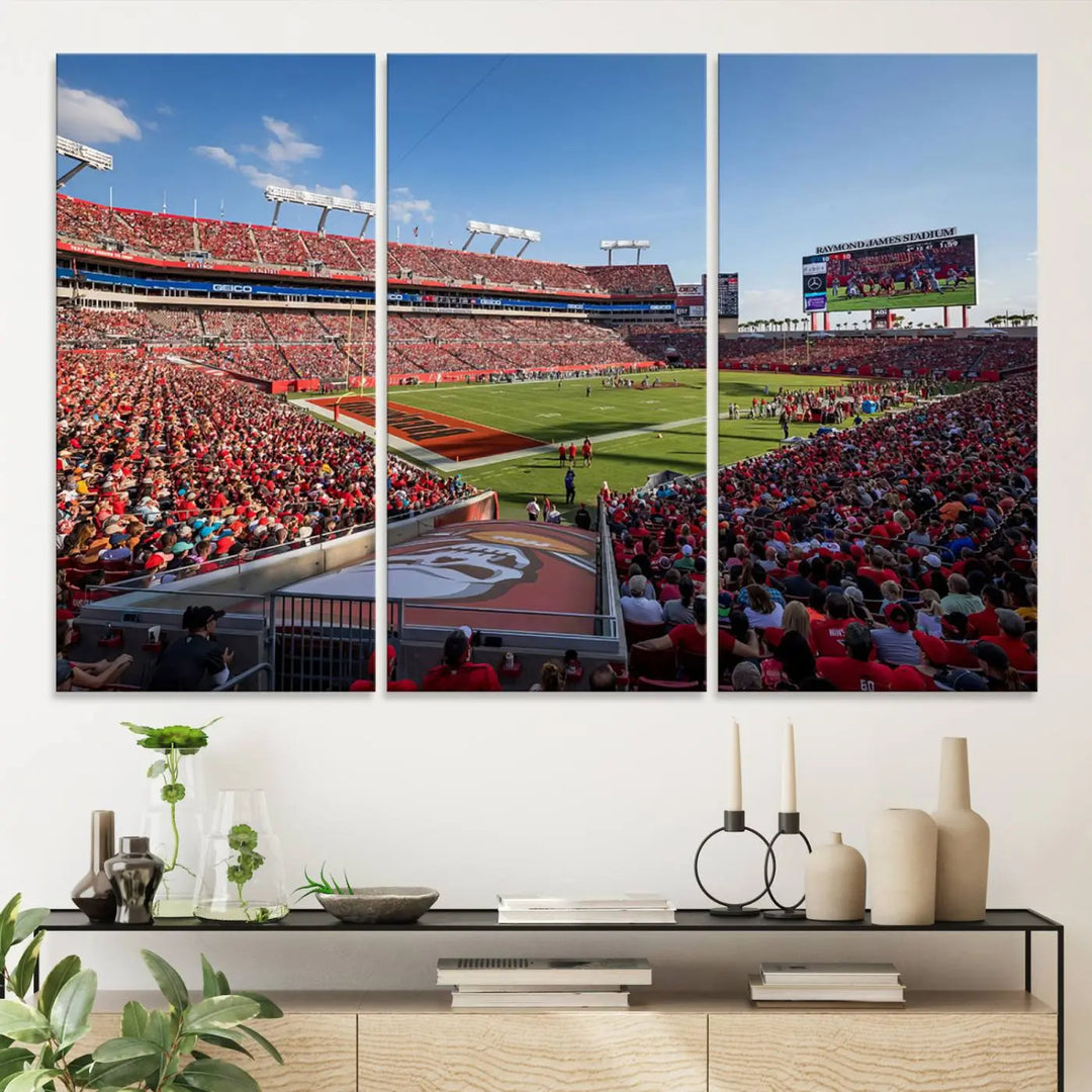 Florida Tampa Raymond James Football Stadium Wall Art Canvas Print