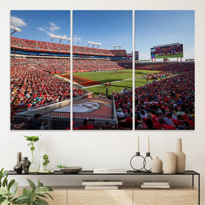 Florida Tampa Raymond James Football Stadium Wall Art Canvas Print