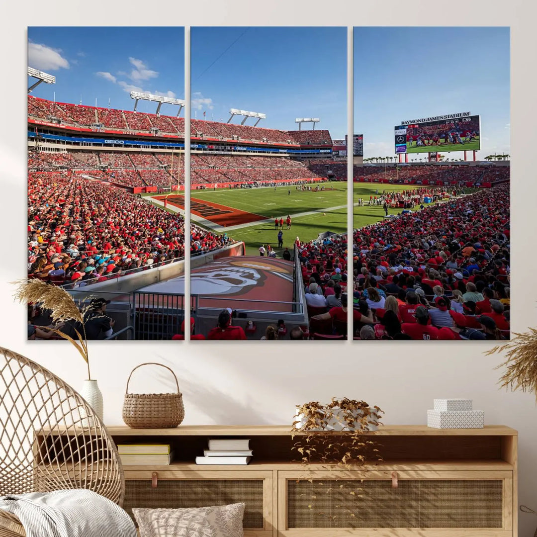 Florida Tampa Raymond James Football Stadium Wall Art Canvas Print