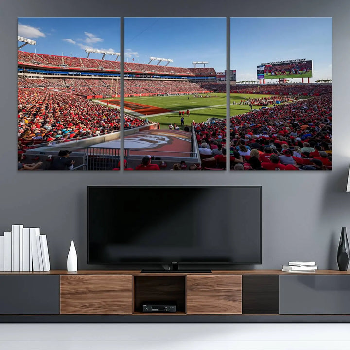 Florida Tampa Raymond James Football Stadium Wall Art Canvas Print