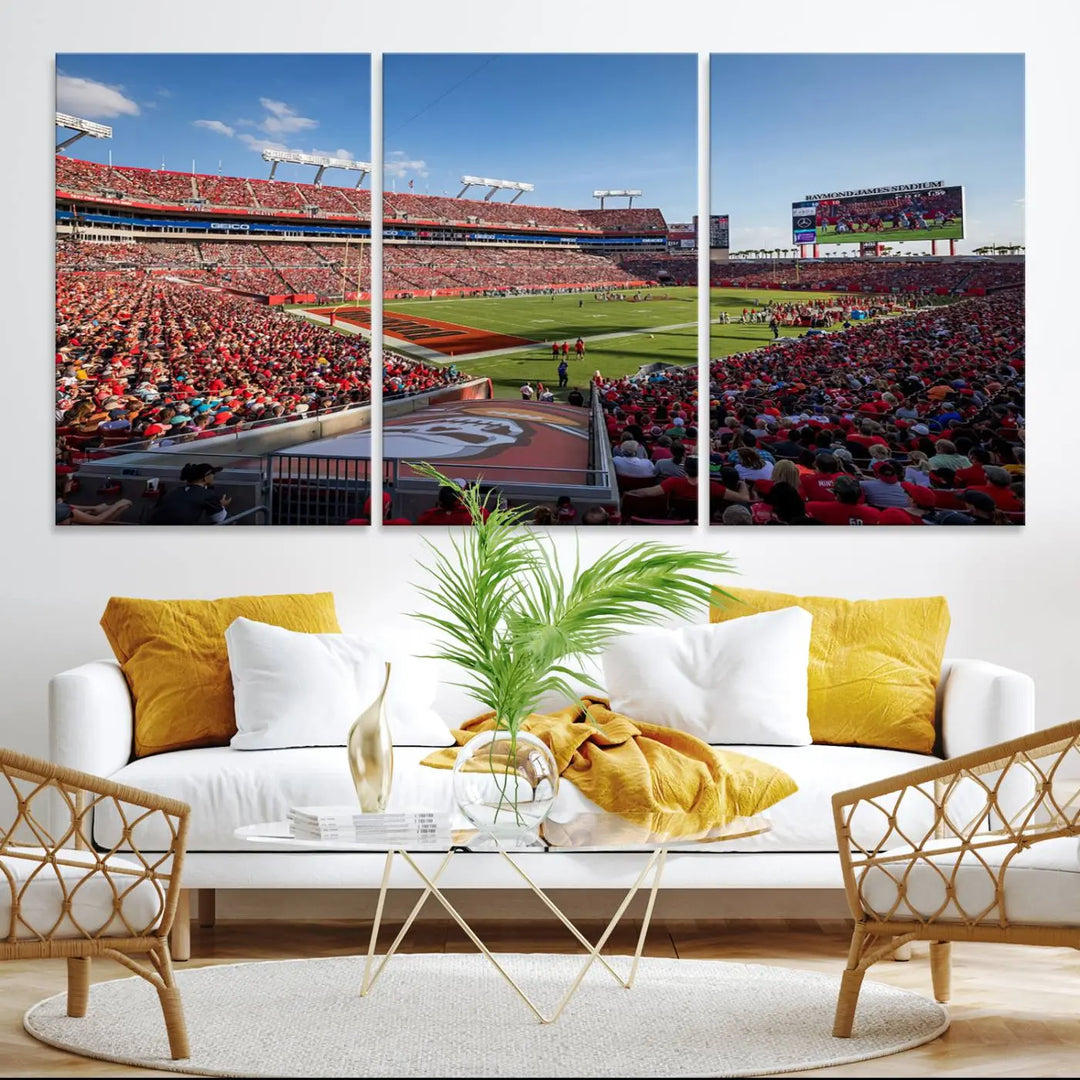 Florida Tampa Raymond James Football Stadium Wall Art Canvas Print