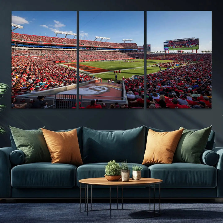 Florida Tampa Raymond James Football Stadium Wall Art Canvas Print