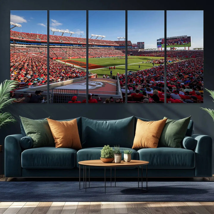 Florida Tampa Raymond James Football Stadium Wall Art Canvas Print