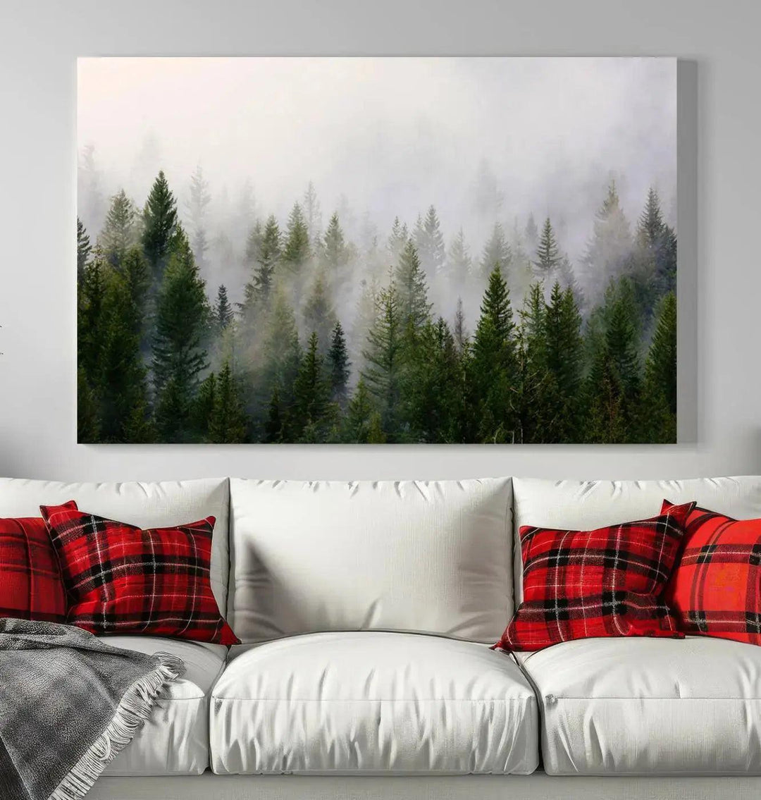 Forest Print, Set of Print, Foggy Nature Poster Forest Piece Set Nordic Photography Misty Forest Photo Foggy