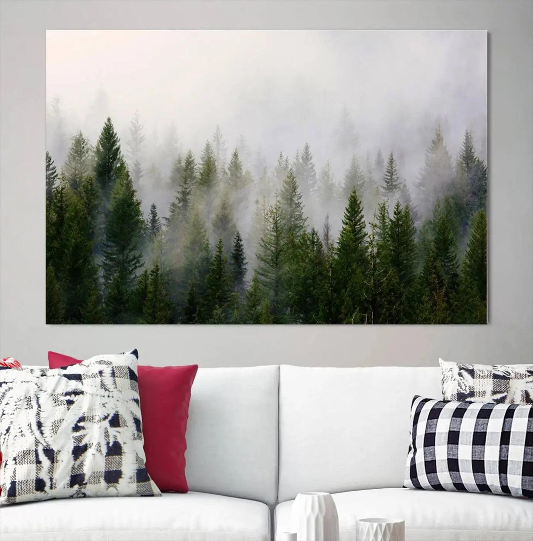 Forest Print, Set of Print, Foggy Nature Poster Forest Piece Set Nordic Photography Misty Forest Photo Foggy