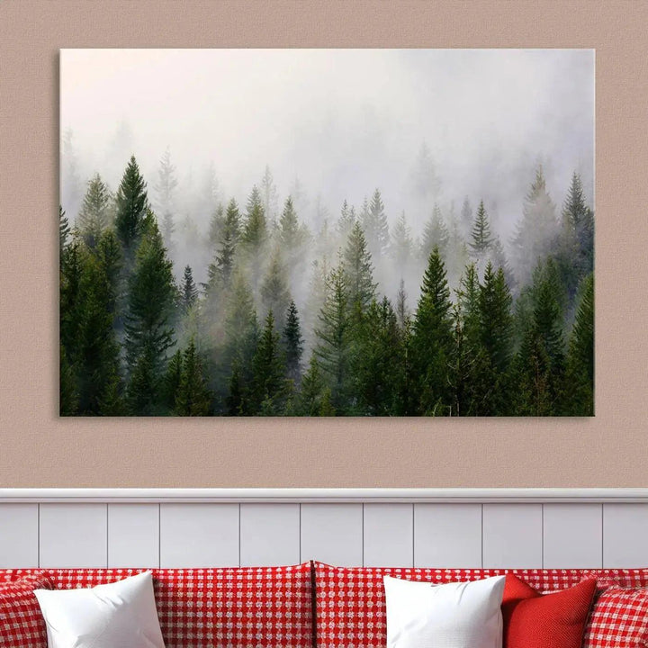 Forest Print, Set of Print, Foggy Nature Poster Forest Piece Set Nordic Photography Misty Forest Photo Foggy