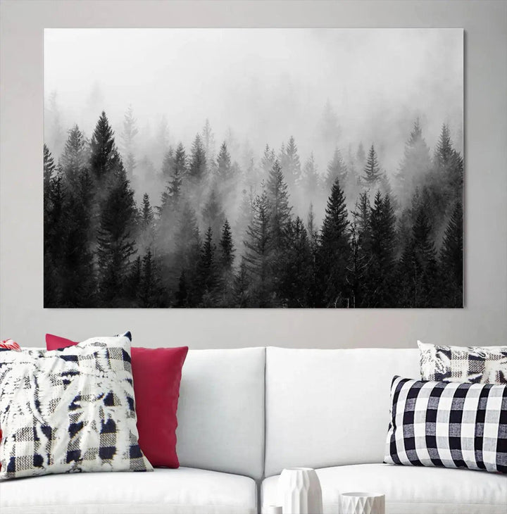 Forest Print, Set of Print, Foggy Nature Poster Forest Piece Set Nordic Photography Misty Forest Photo Foggy