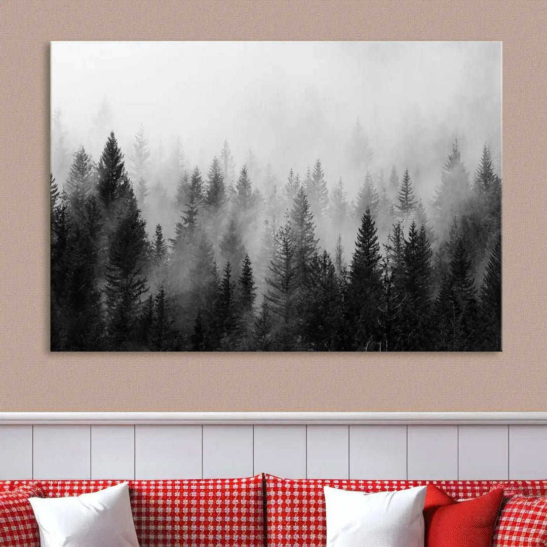 Forest Print, Set of Print, Foggy Nature Poster Forest Piece Set Nordic Photography Misty Forest Photo Foggy