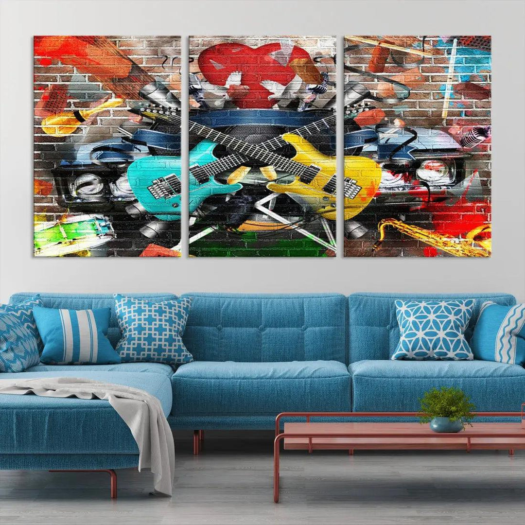 Graffiti Street Wall Art Canvas Print Music Art Modern Wall Decor