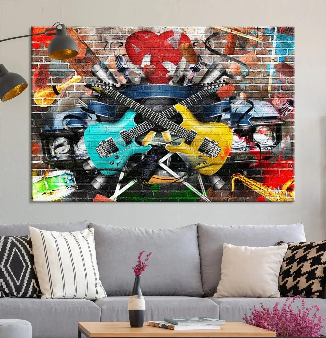 Graffiti Street Wall Art Canvas Print Music Art Modern Wall Decor