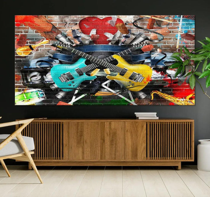 Graffiti Street Wall Art Canvas Print Music Art Modern Wall Decor