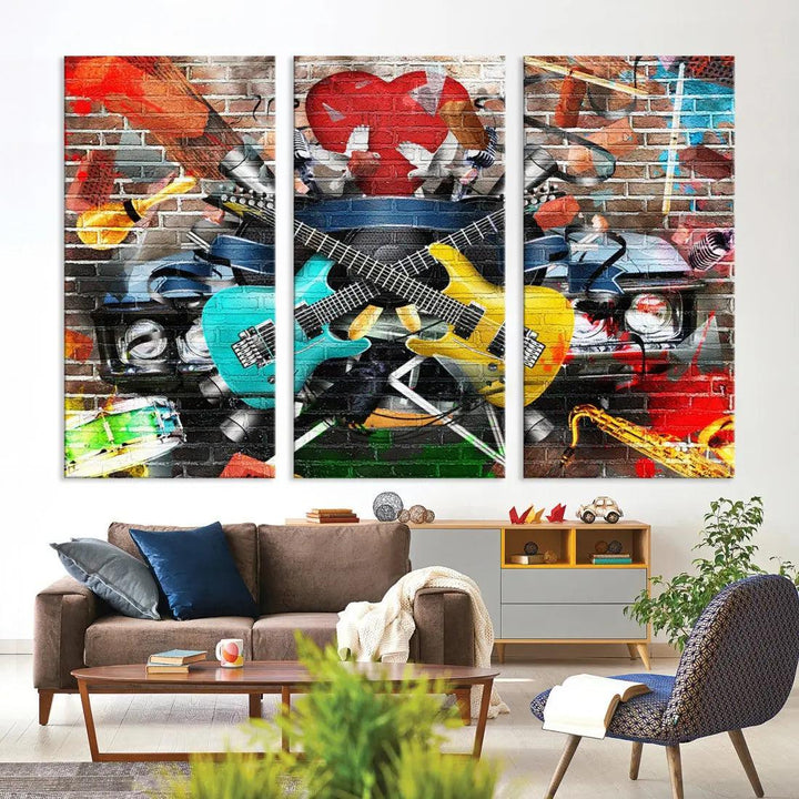 Graffiti Street Wall Art Canvas Print Music Art Modern Wall Decor