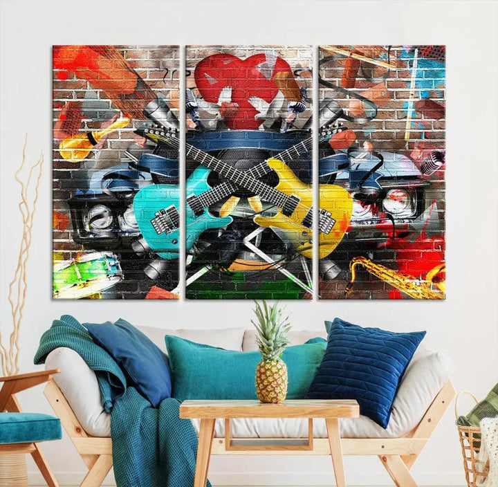 Graffiti Street Wall Art Canvas Print Music Art Modern Wall Decor