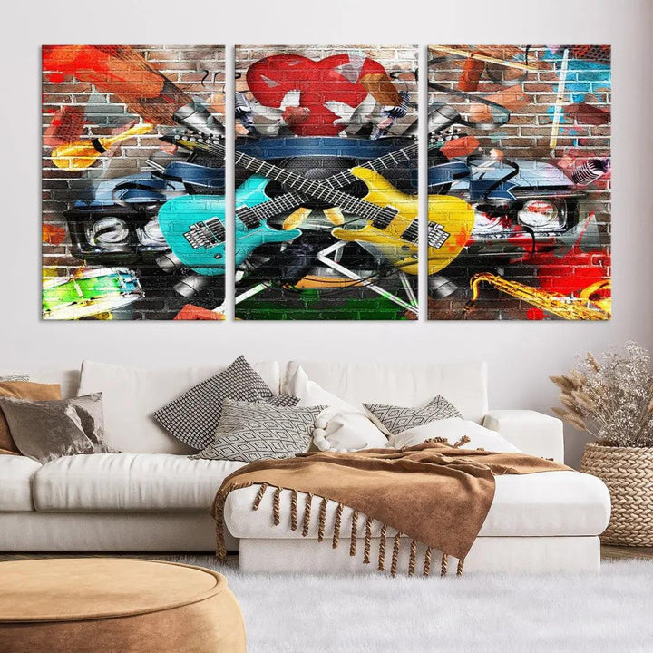 Graffiti Street Wall Art Canvas Print Music Art Modern Wall Decor