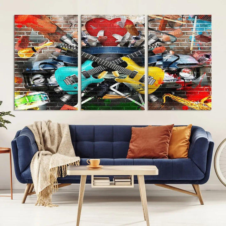 Graffiti Street Wall Art Canvas Print Music Art Modern Wall Decor