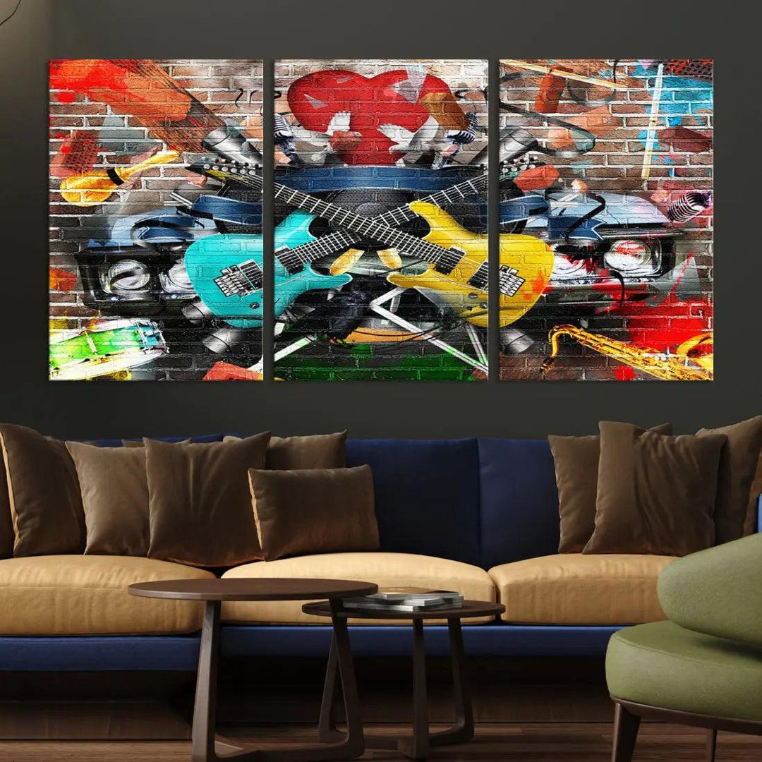 Graffiti Street Wall Art Canvas Print Music Art Modern Wall Decor