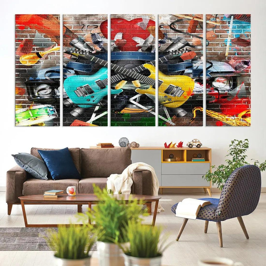 Graffiti Street Wall Art Canvas Print Music Art Modern Wall Decor