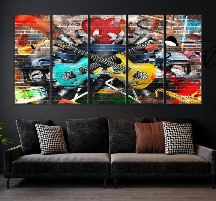 Graffiti Street Wall Art Canvas Print Music Art Modern Wall Decor