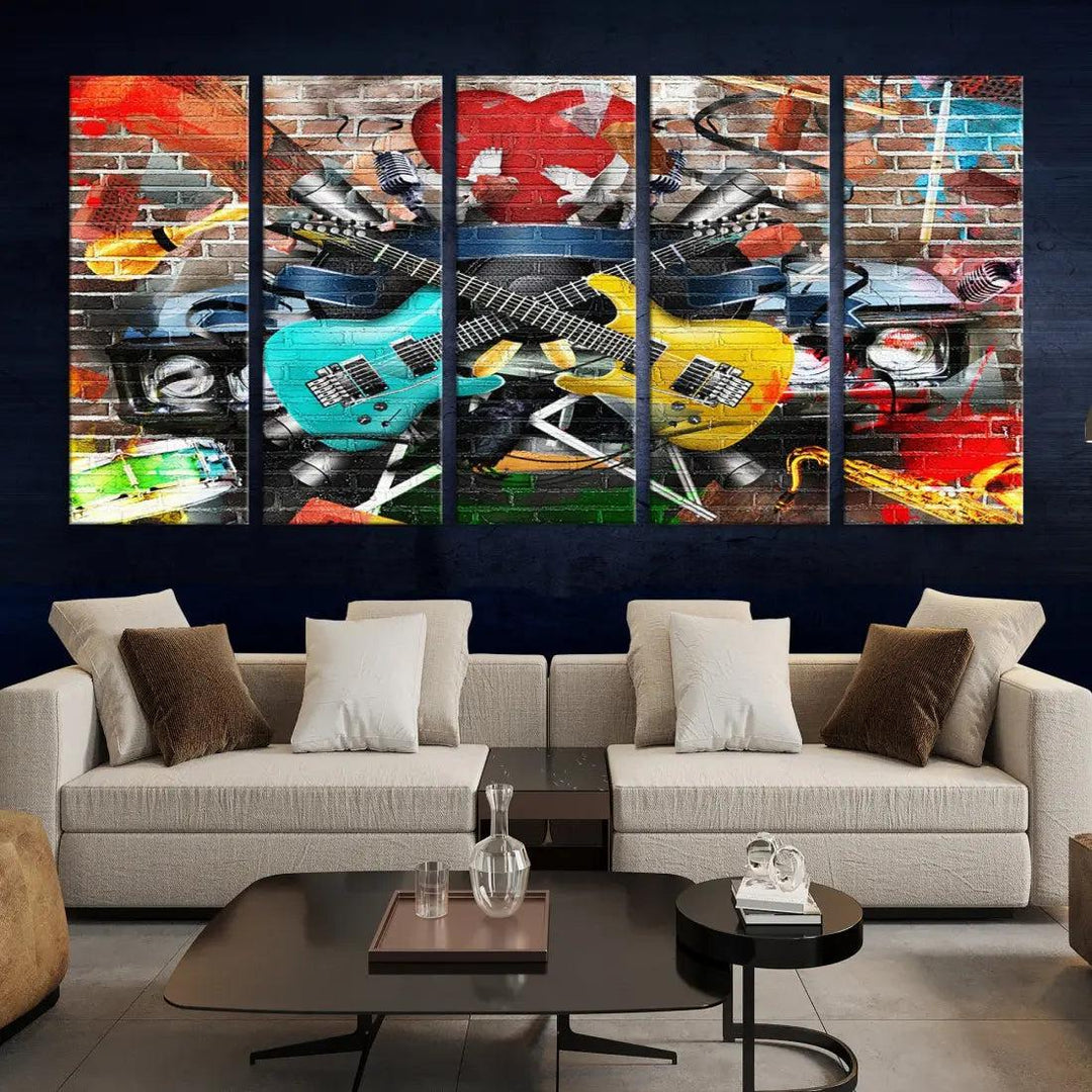 Graffiti Street Wall Art Canvas Print Music Art Modern Wall Decor