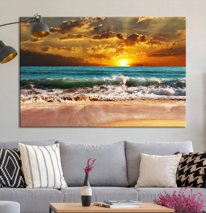 Great Sunset Landscape Wall Art Canvas Print for Living Room Office Home Decor