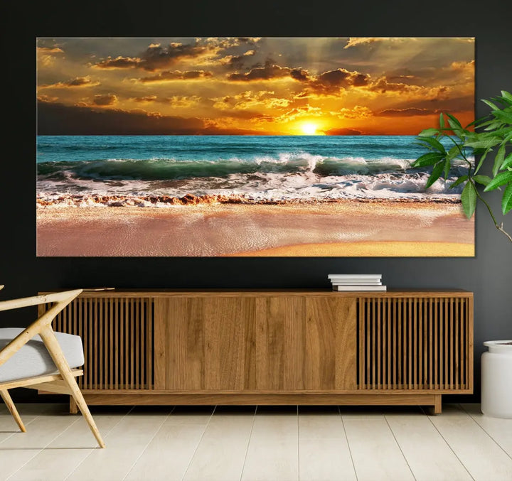 Great Sunset Landscape Wall Art Canvas Print for Living Room Office Home Decor