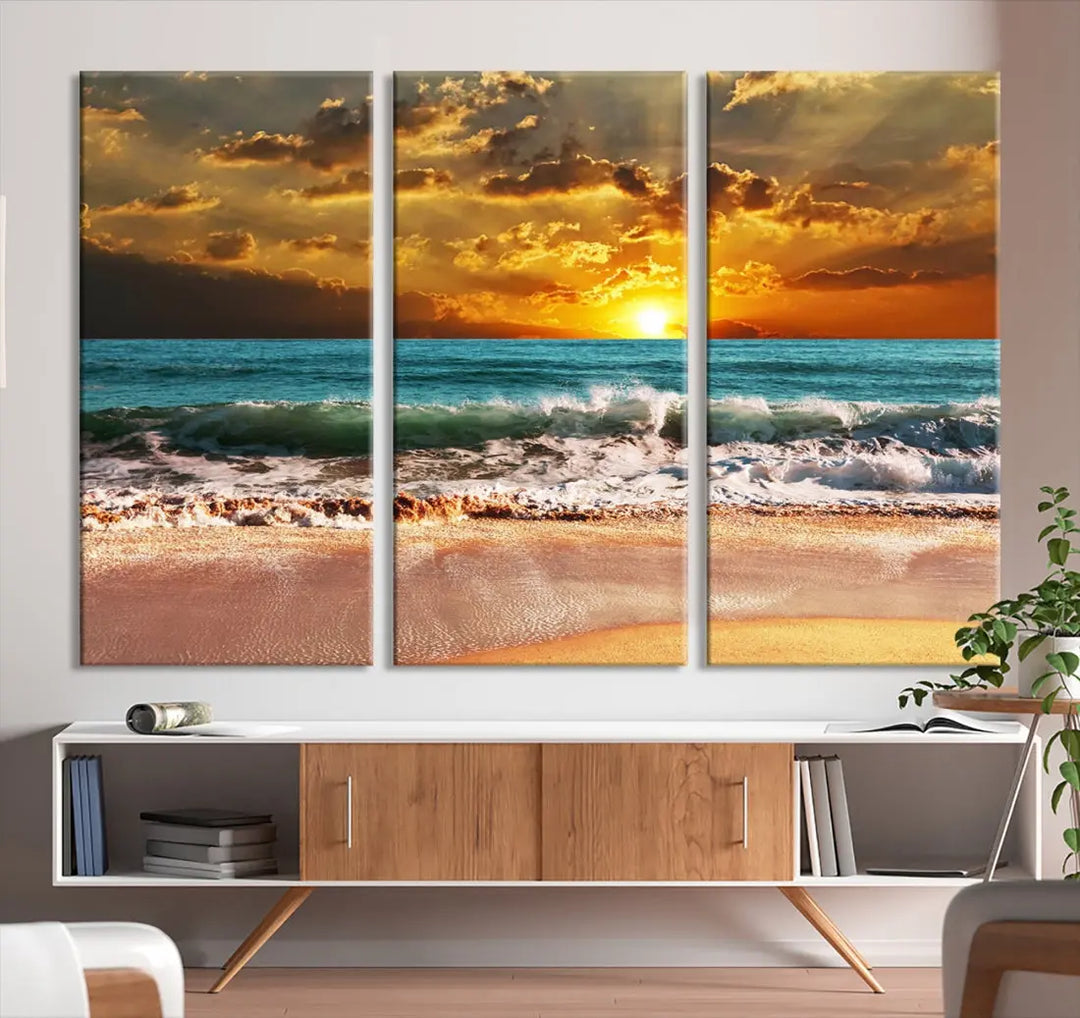 Great Sunset Landscape Wall Art Canvas Print for Living Room Office Home Decor