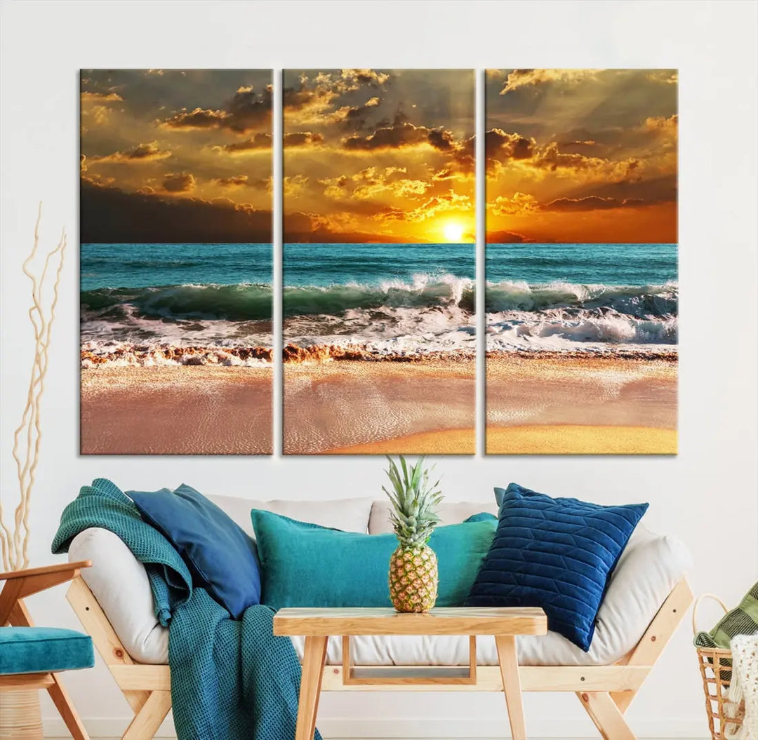 Great Sunset Landscape Wall Art Canvas Print for Living Room Office Home Decor