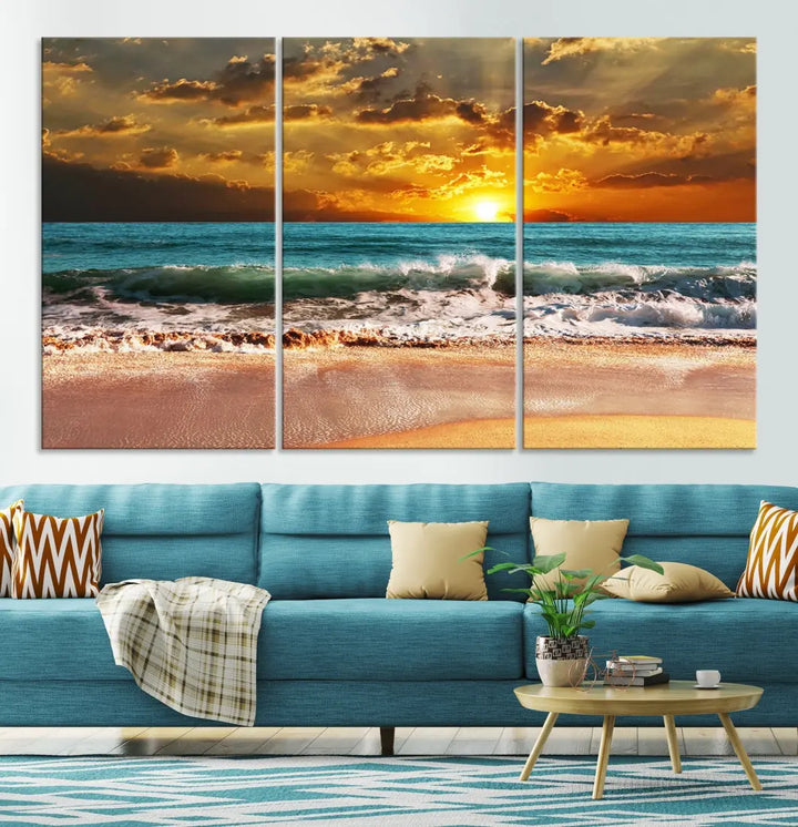 Great Sunset Landscape Wall Art Canvas Print for Living Room Office Home Decor