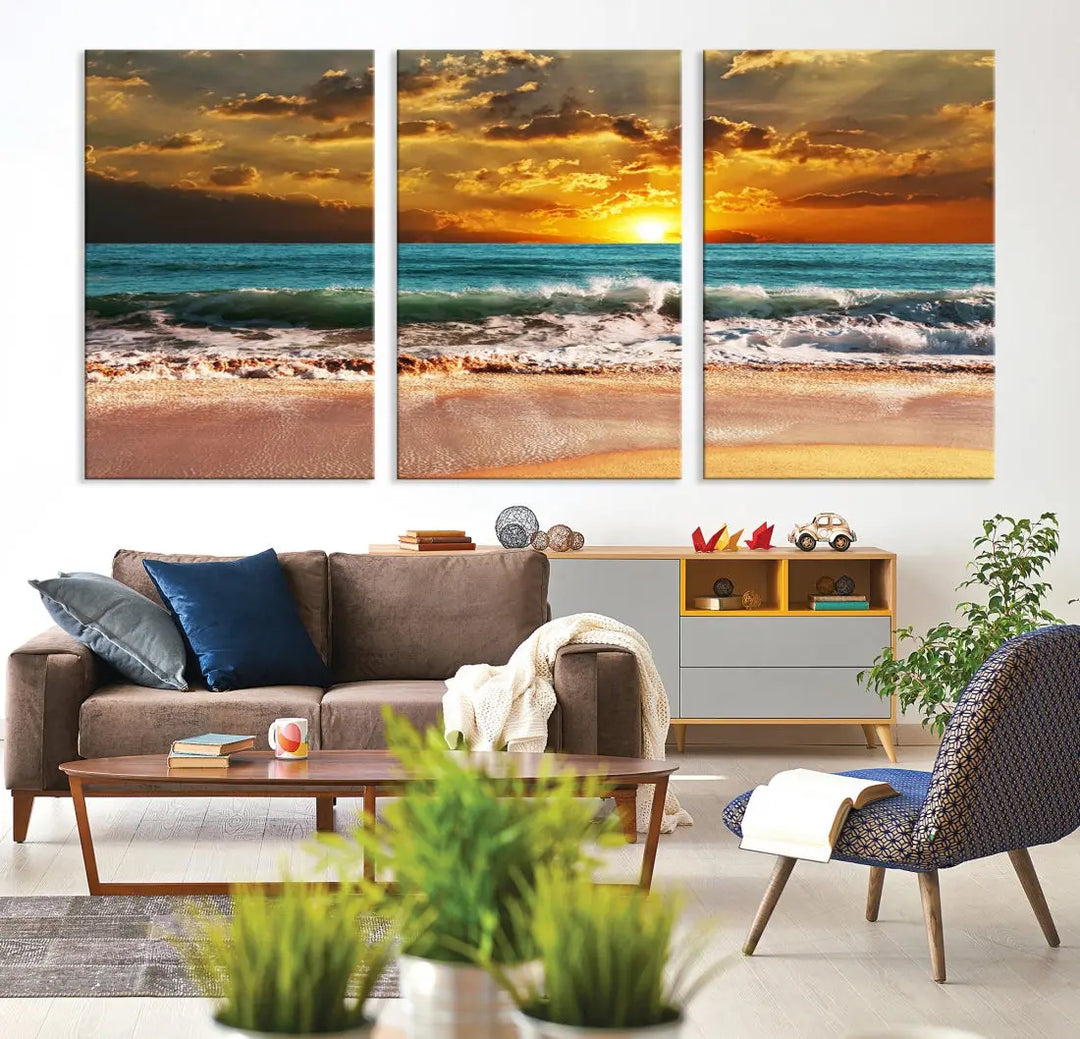 Great Sunset Landscape Wall Art Canvas Print for Living Room Office Home Decor