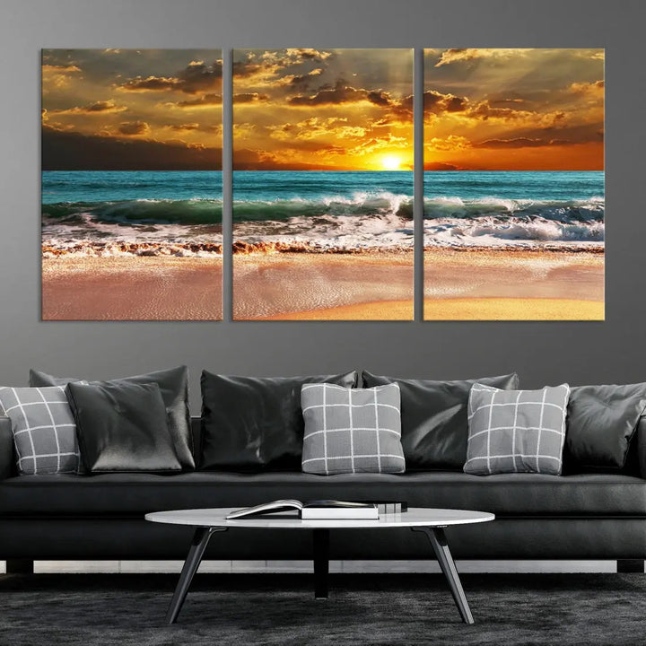 Great Sunset Landscape Wall Art Canvas Print for Living Room Office Home Decor