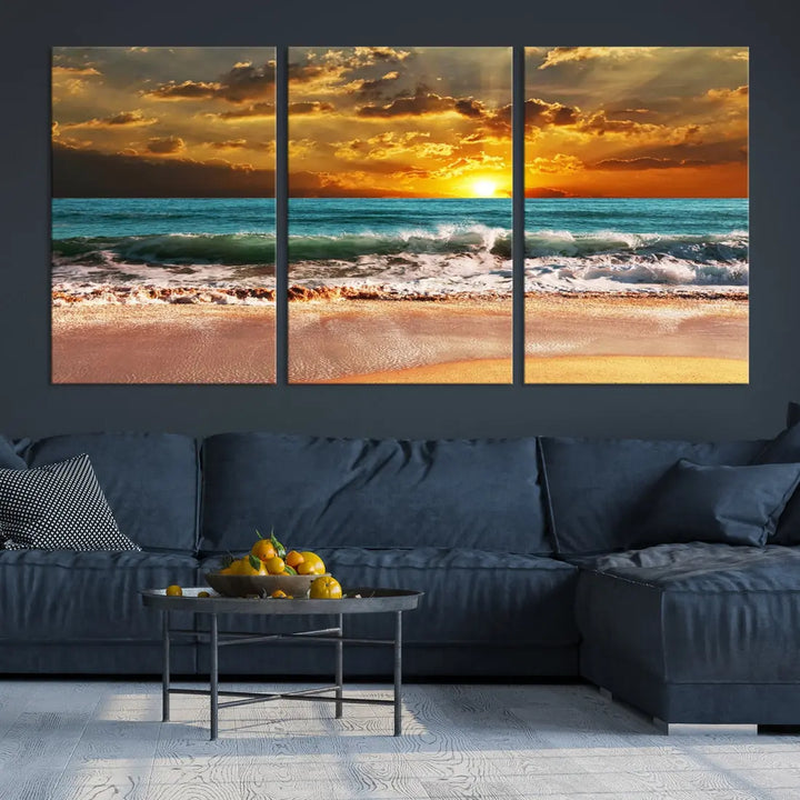 Great Sunset Landscape Wall Art Canvas Print for Living Room Office Home Decor