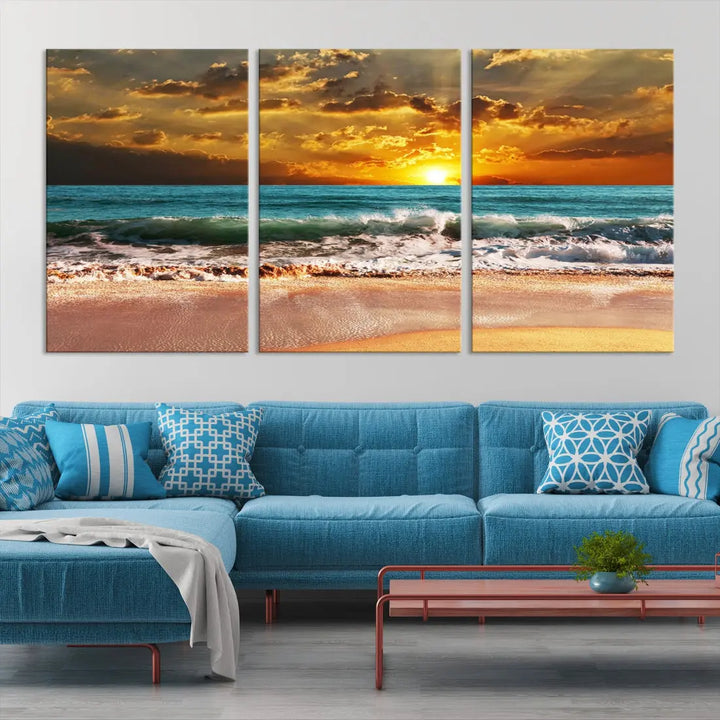 Great Sunset Landscape Wall Art Canvas Print for Living Room Office Home Decor