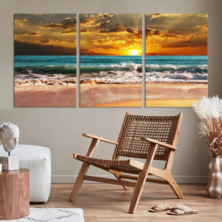 Great Sunset Landscape Wall Art Canvas Print for Living Room Office Home Decor