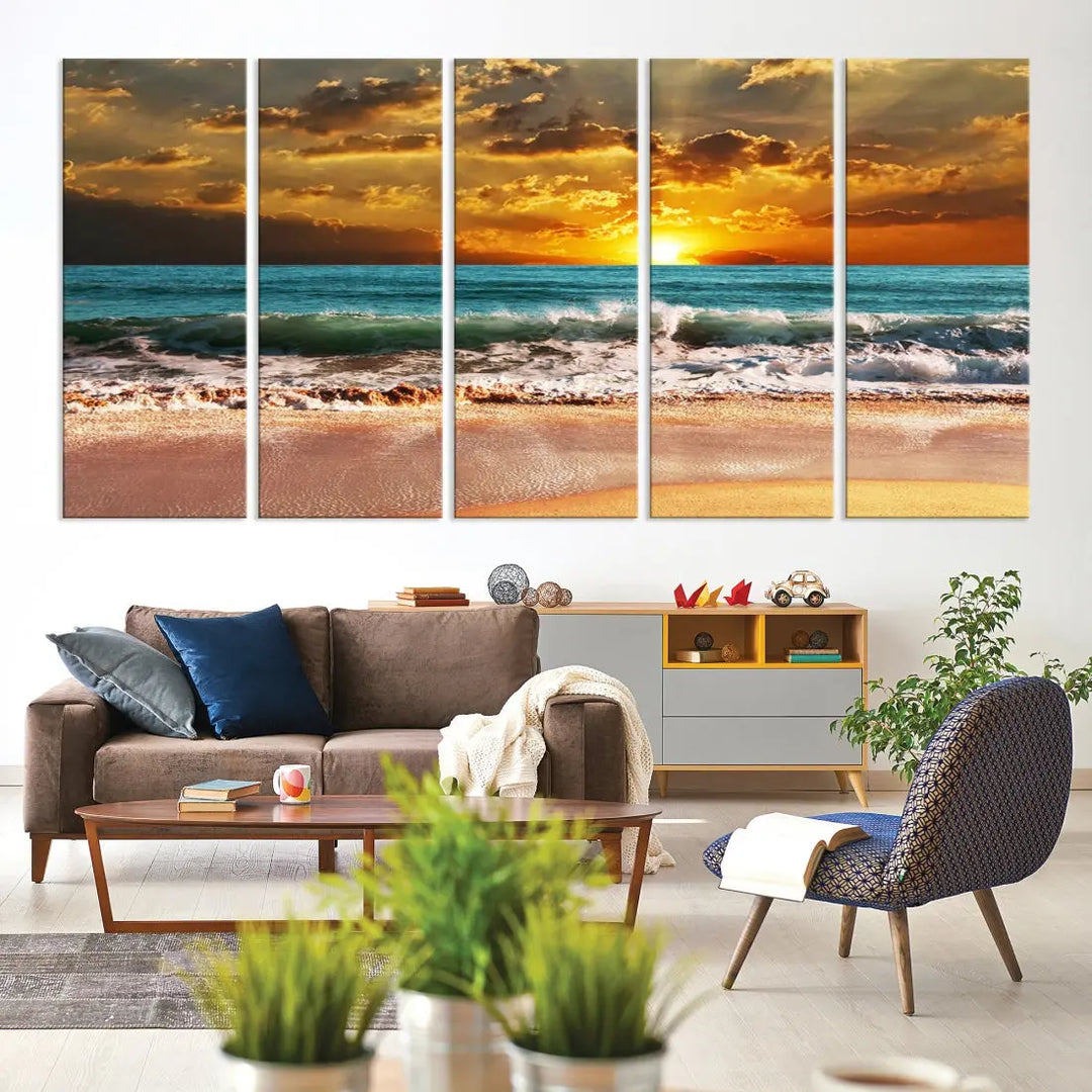 Great Sunset Landscape Wall Art Canvas Print for Living Room Office Home Decor