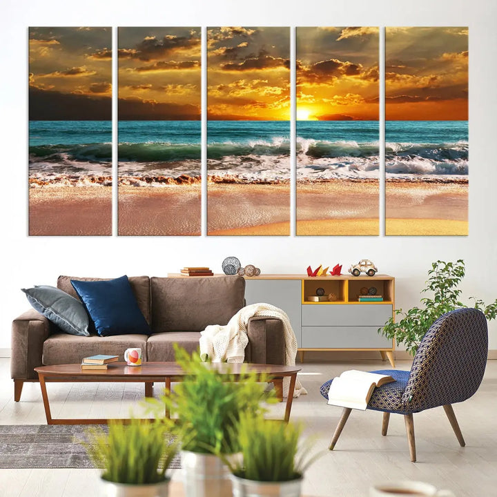 Great Sunset Landscape Wall Art Canvas Print for Living Room Office Home Decor