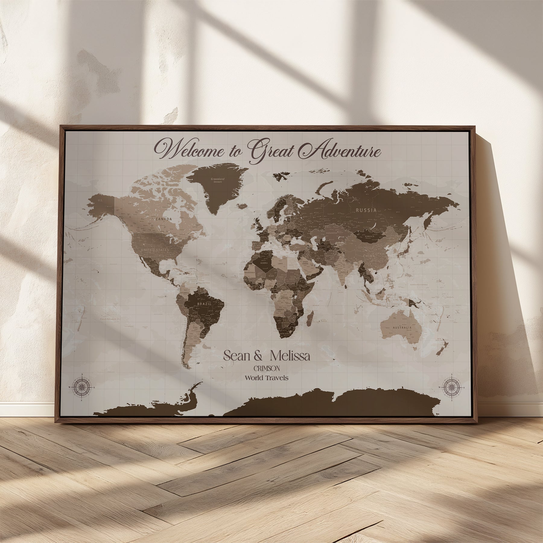 49871705-MGV-CV-36X24-Push Pin Customize World Map Wall Canvas Print – Personalized Travel Tracker with Pins – Custom Wall Art Canvas for Home Office Decor - H32