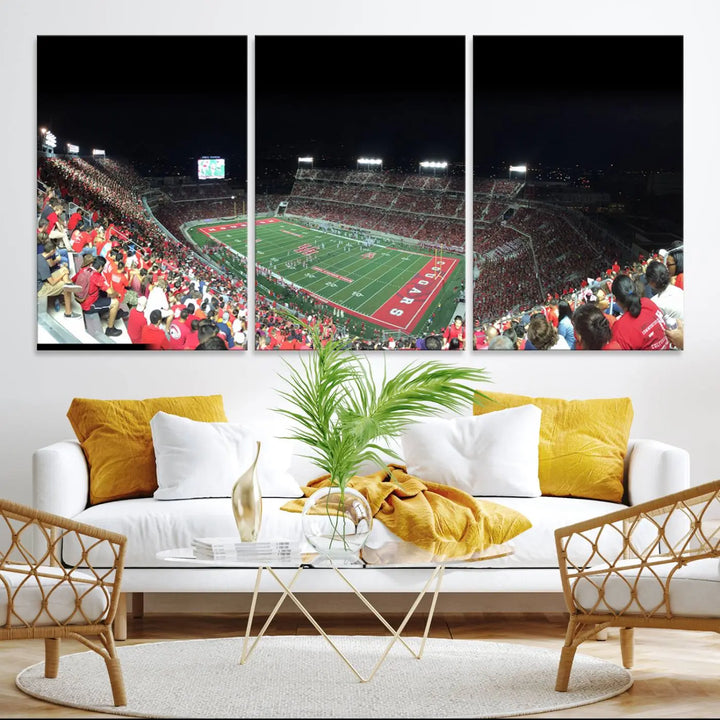 Houston Cougars Football Team Print - Houston TDECU Stadium Wall Art Canvas Print