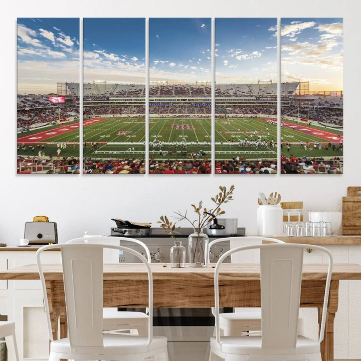 Houston Cougars Football Team Print - Houston TDECU Stadium Wall Art Canvas Print