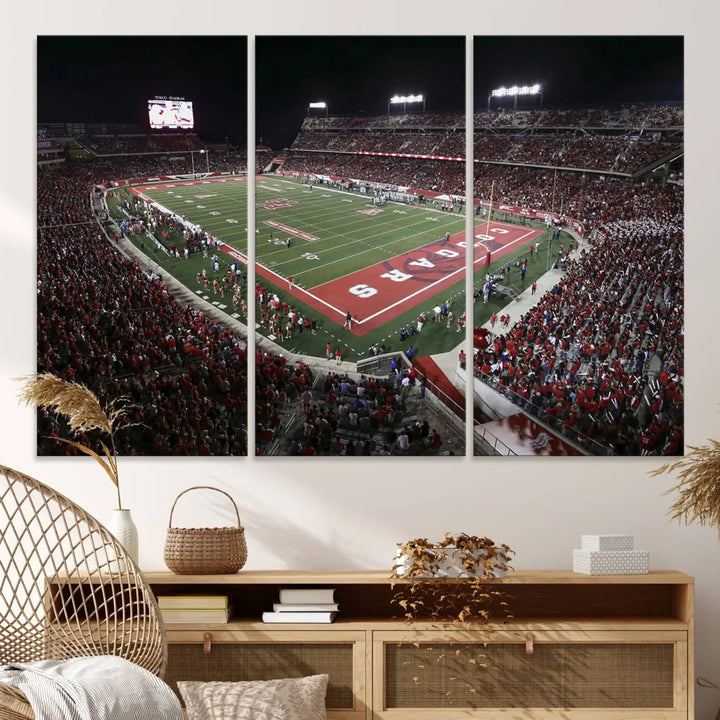 Houston Cougars Football Team Print - Houston TDECU Stadium Wall Art Canvas Print