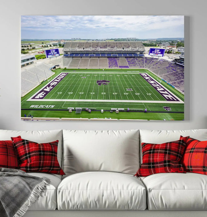 KState Wildcats Football Team Print - Manhattan Bill Snyder Family Football Stadium Wall Art Canvas Print