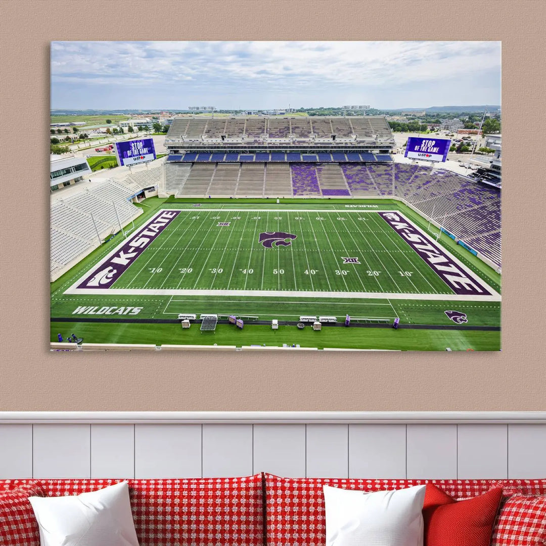 KState Wildcats Football Team Print - Manhattan Bill Snyder Family Football Stadium Wall Art Canvas Print