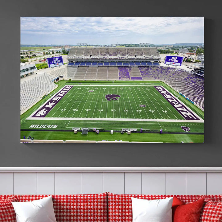 KState Wildcats Football Team Print - Manhattan Bill Snyder Family Football Stadium Wall Art Canvas Print