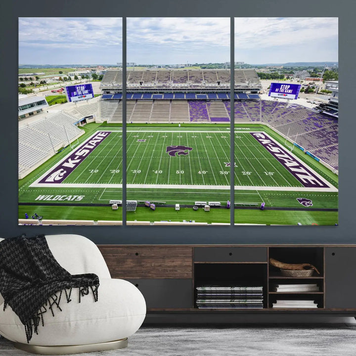 KState Wildcats Football Team Print - Manhattan Bill Snyder Family Football Stadium Wall Art Canvas Print