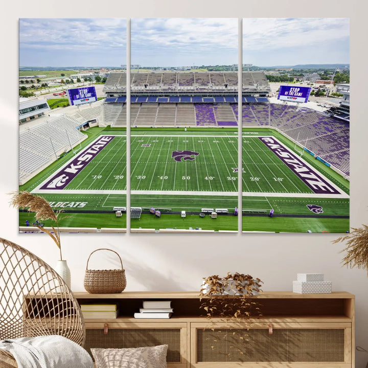 KState Wildcats Football Team Print - Manhattan Bill Snyder Family Football Stadium Wall Art Canvas Print