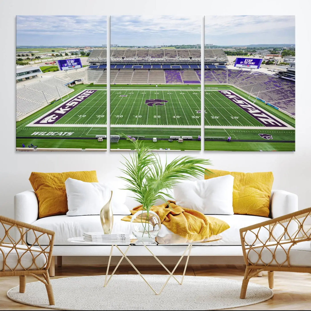 KState Wildcats Football Team Print - Manhattan Bill Snyder Family Football Stadium Wall Art Canvas Print