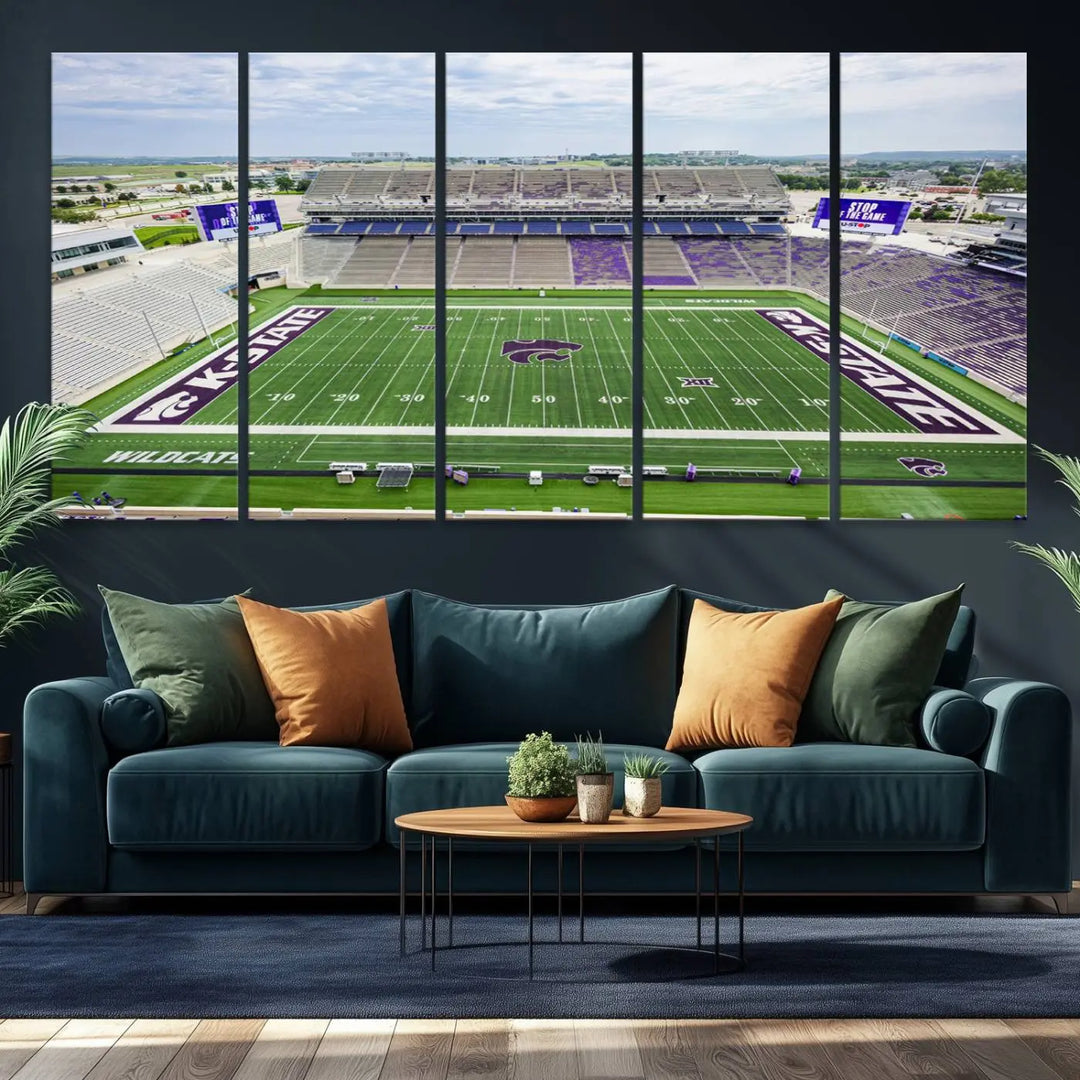 KState Wildcats Football Team Print - Manhattan Bill Snyder Family Football Stadium Wall Art Canvas Print