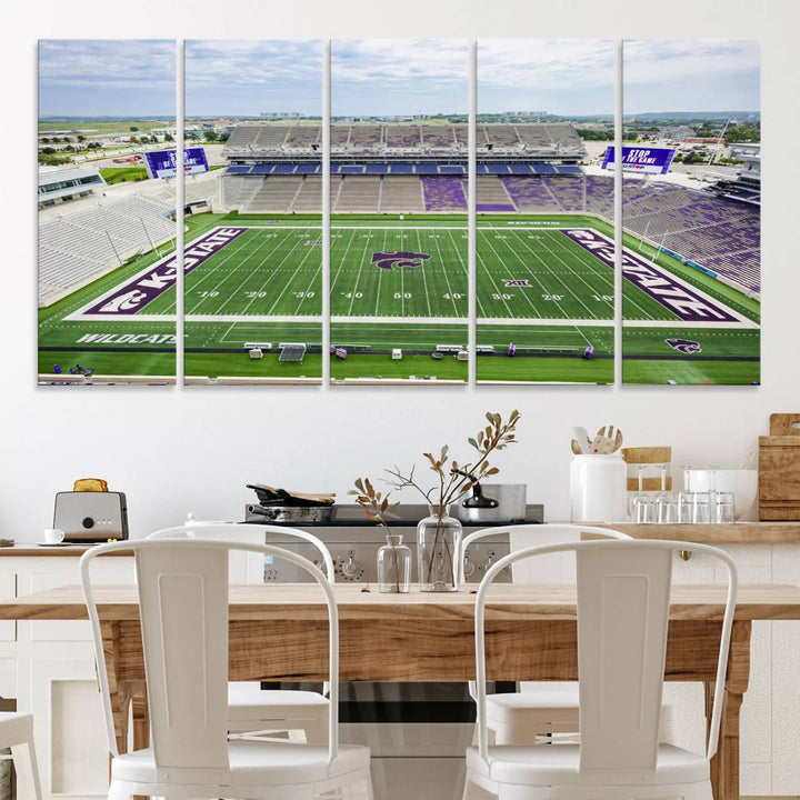 KState Wildcats Football Team Print - Manhattan Bill Snyder Family Football Stadium Wall Art Canvas Print