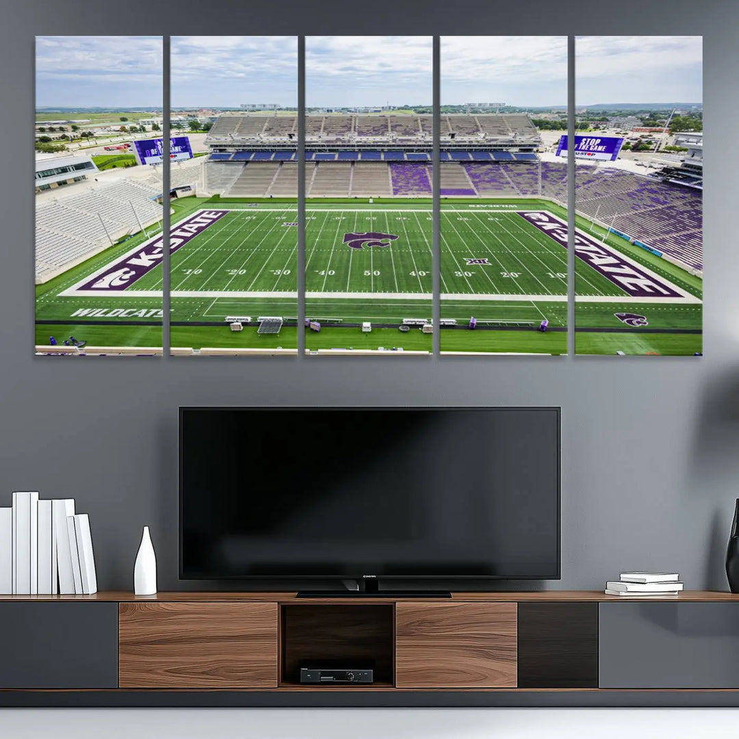 KState Wildcats Football Team Print - Manhattan Bill Snyder Family Football Stadium Wall Art Canvas Print