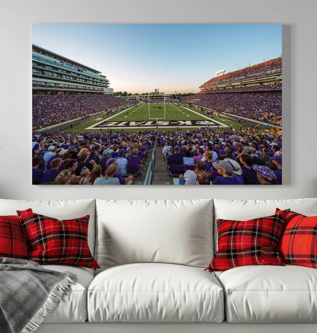 Kansas State University Wildcats Football Team Print - Manhattan Bill Snyder Family Football Stadium Wall Art Canvas Print