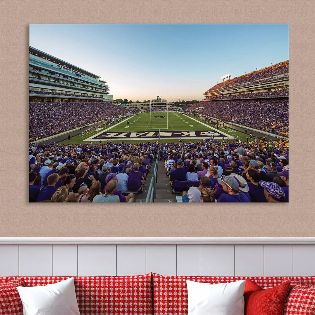 Kansas State University Wildcats Football Team Print - Manhattan Bill Snyder Family Football Stadium Wall Art Canvas Print